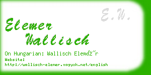 elemer wallisch business card